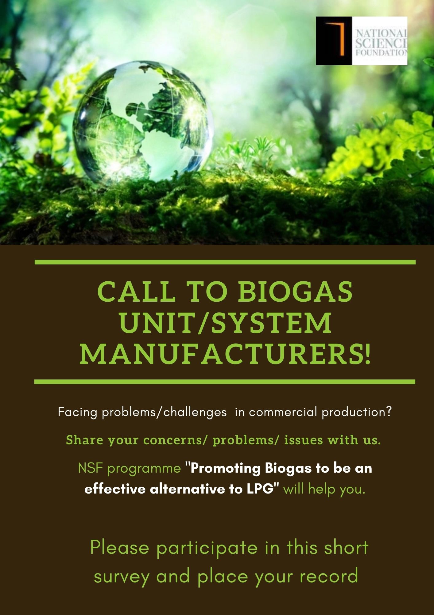 Call to Biogas Unit System Manufactures