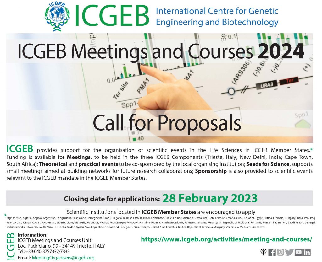 ICGEB Meetings and Courses Call for Proposals 2024