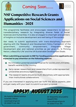 Coming soon...! NSF Competitive Research Grants Applications on Social Science and Humanities - 2025