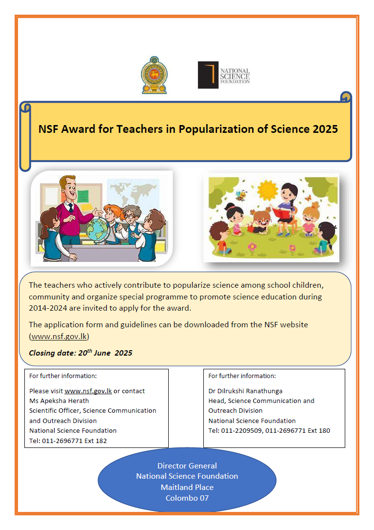 NSF Award for Teachers in Popularization of Science 2025