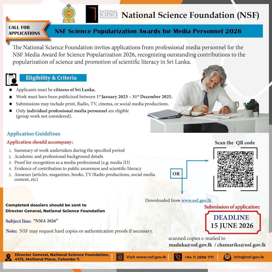 Calling Applications for Science Popularization Awards for Media Personnel 2026