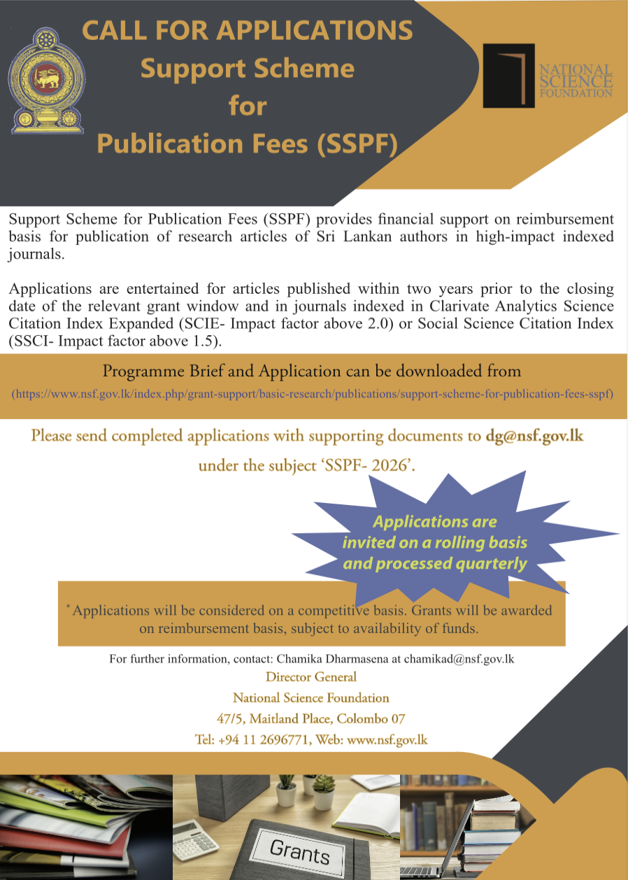 Calling Applications for Support Scheme for Publication Fees 2026 (SSPF)