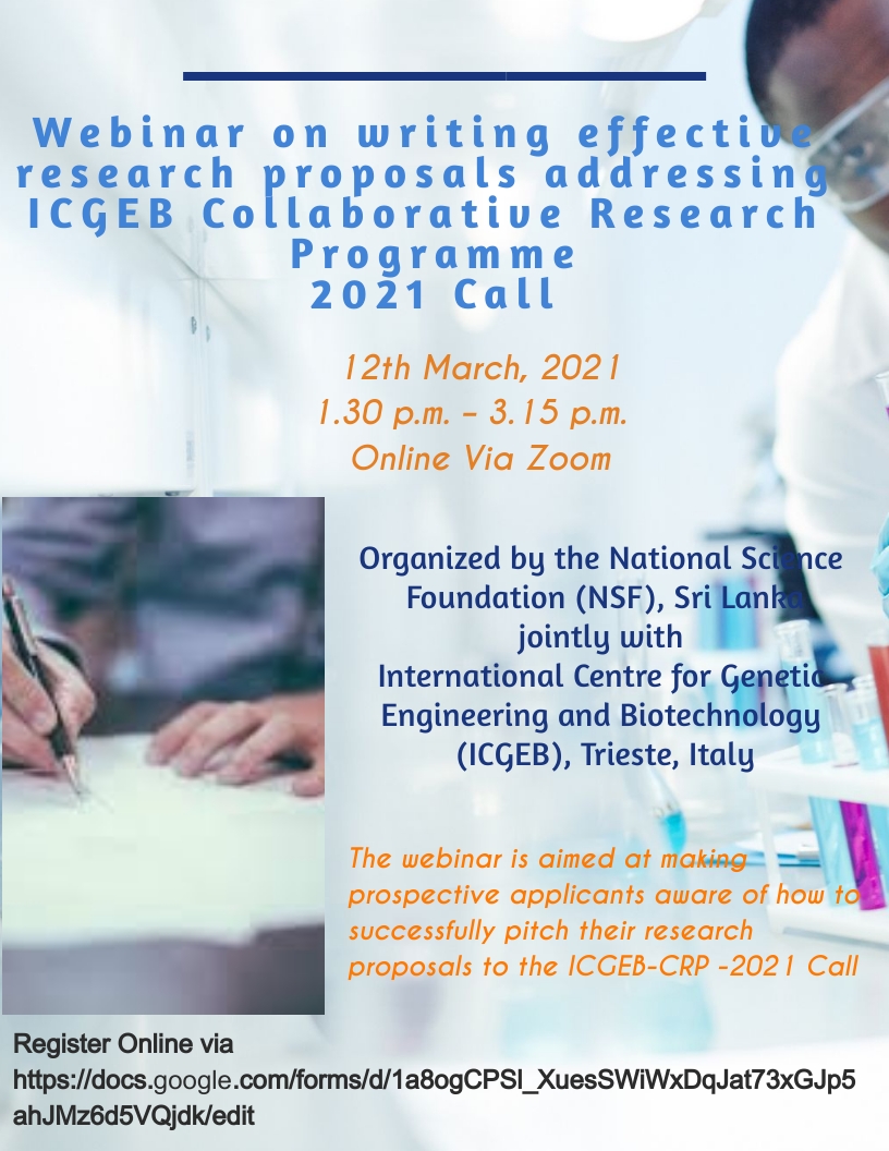 Webinar on Effective Proposal Writing CRP 2021